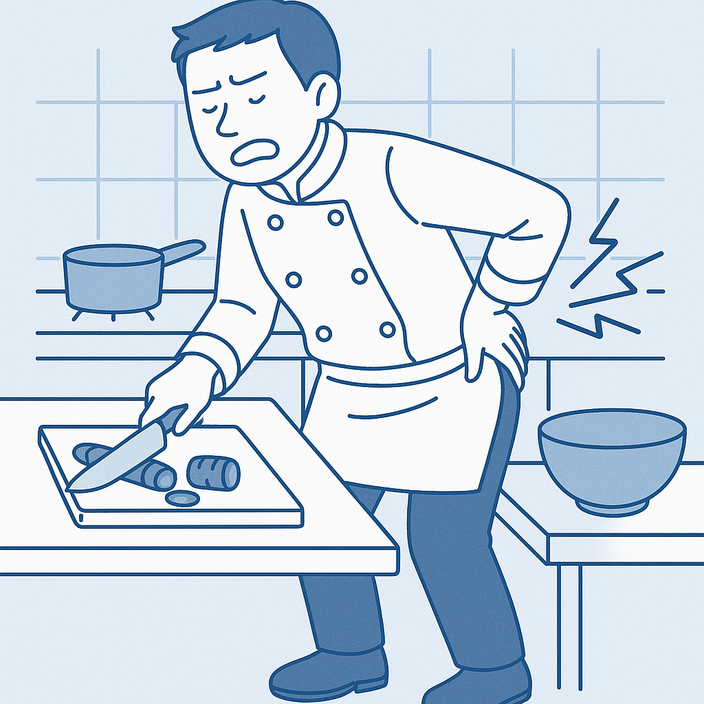 料理をするひとが腰を痛める