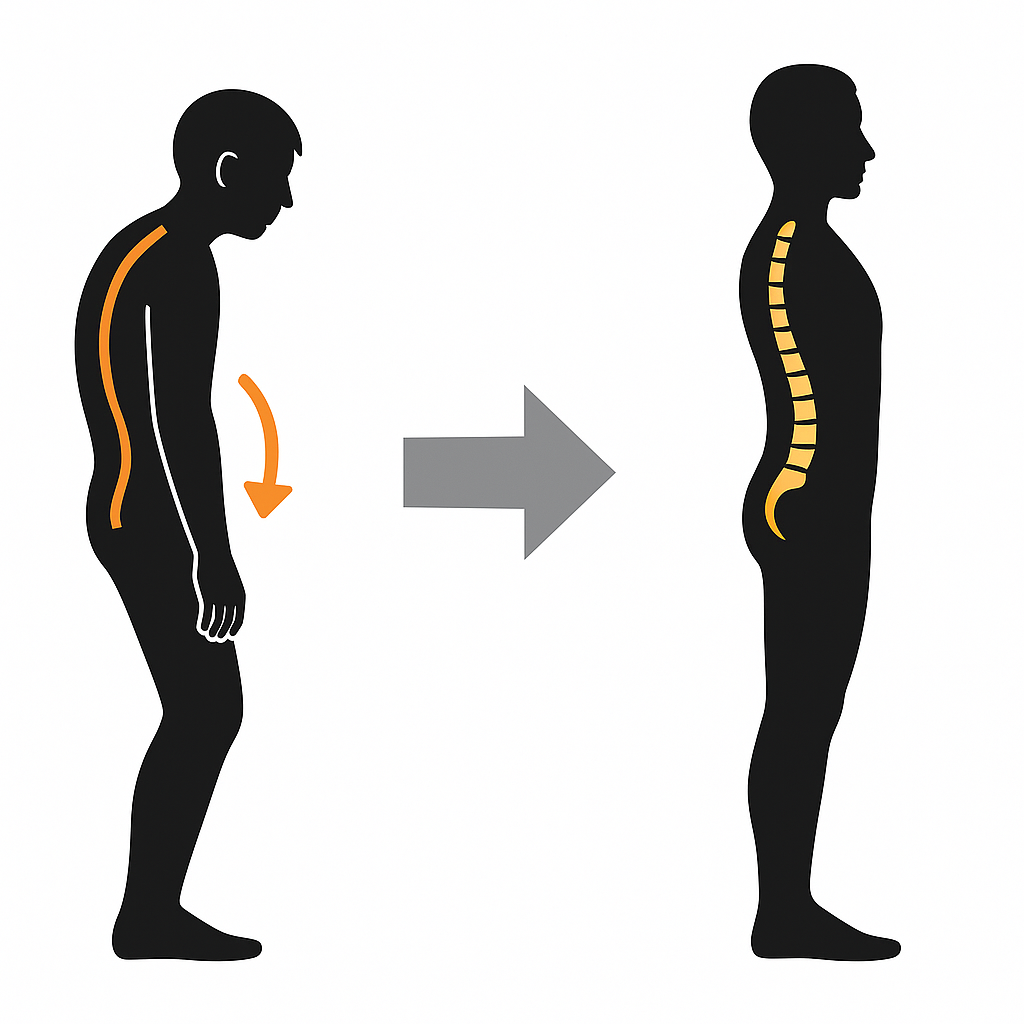 反り腰、猫背は背骨に負担をかける。