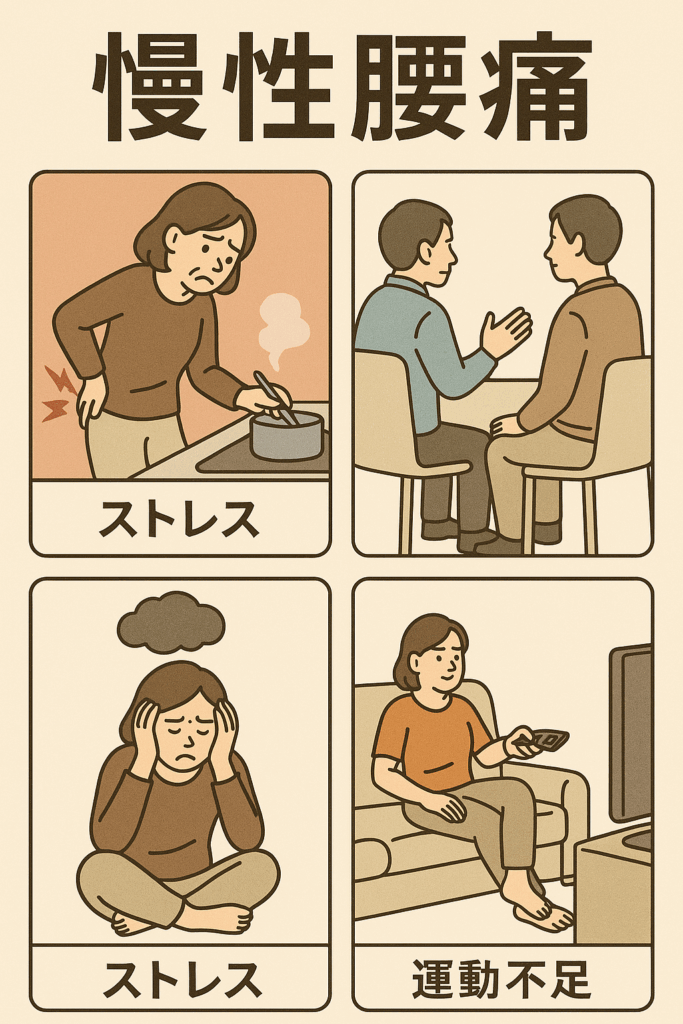 慢性腰痛の人のイラスト