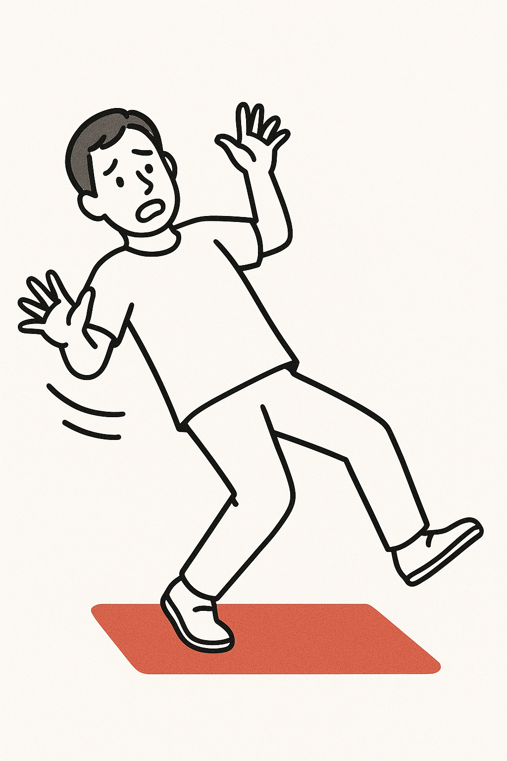 支持基底面が低下すると転倒、バランスをくずしやすくなる