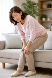 膝の痛みで困っている女性