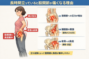 長時間立っていると立ち姿勢で痛い